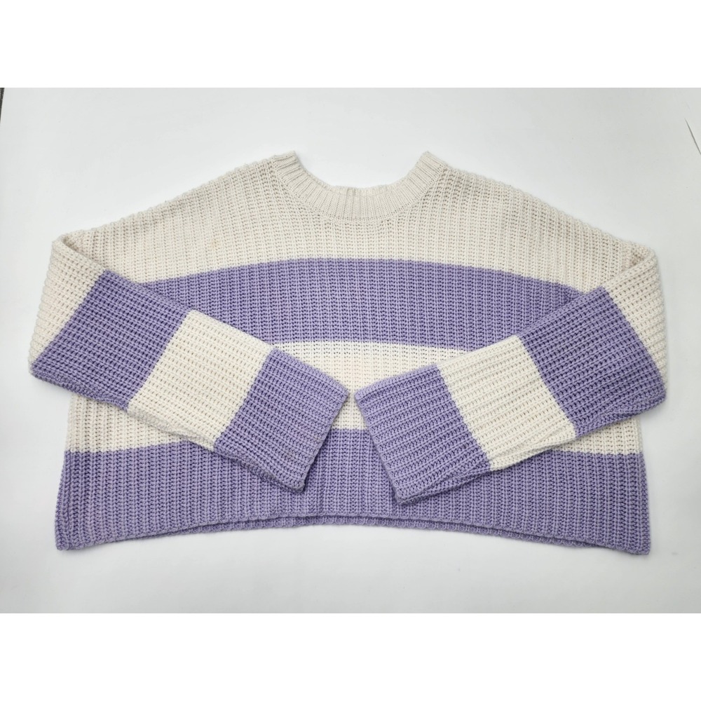 Womens Moon and‎ Madison Sweater Purple Striped